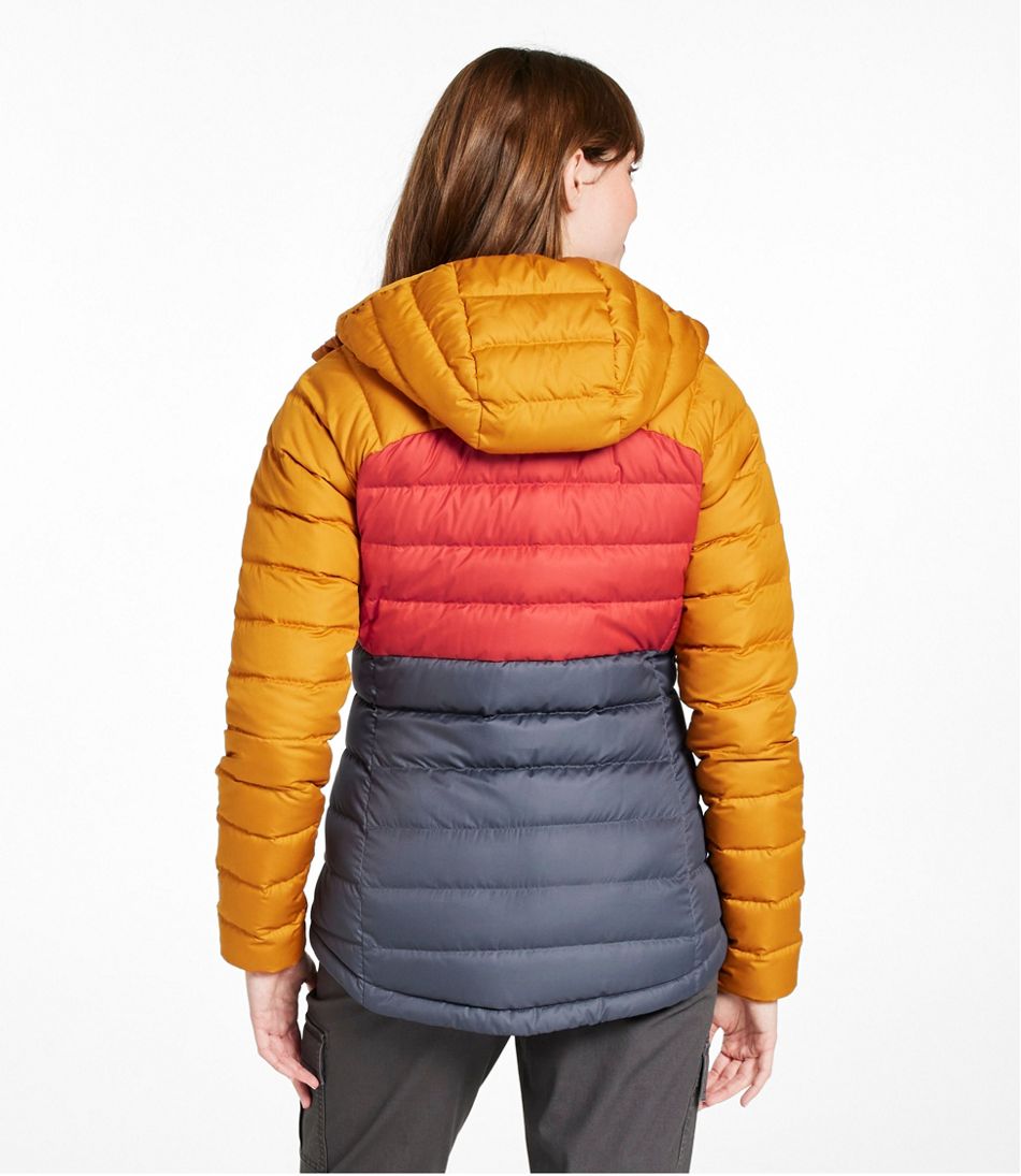 Women's Bean's Down Hooded Jacket, Colorblock | Insulated Women's Bean's Down Hooded Jacket, Colorblock | Insulated