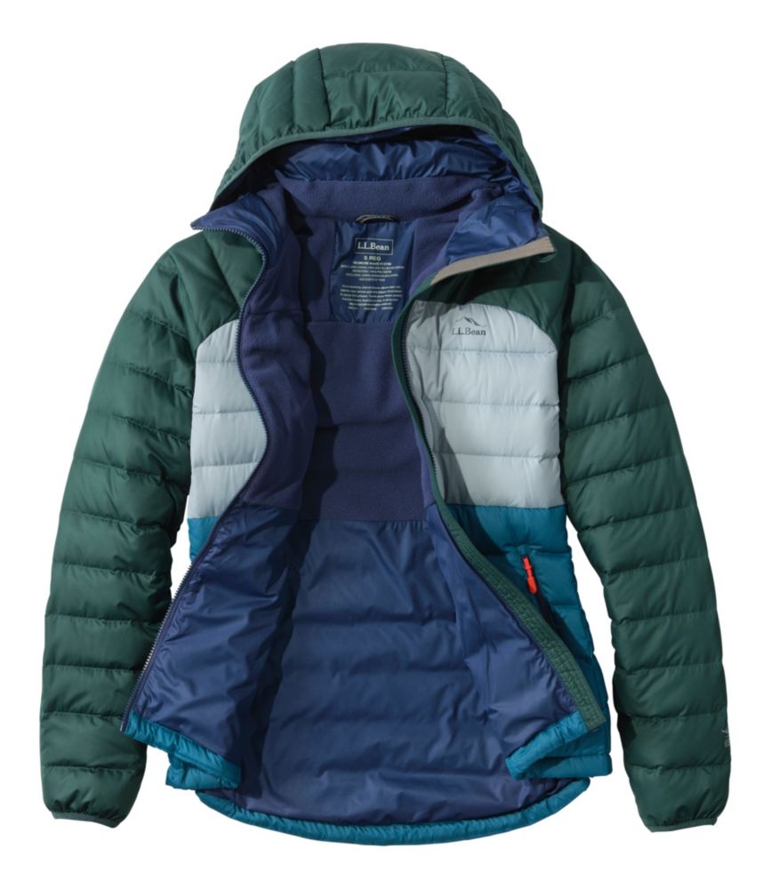 Women's Bean's Down Hooded Jacket, Colorblock Insulated Jackets at L