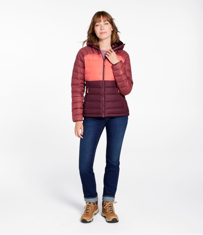 Women's Bean's Down Hooded Jacket, Colorblock