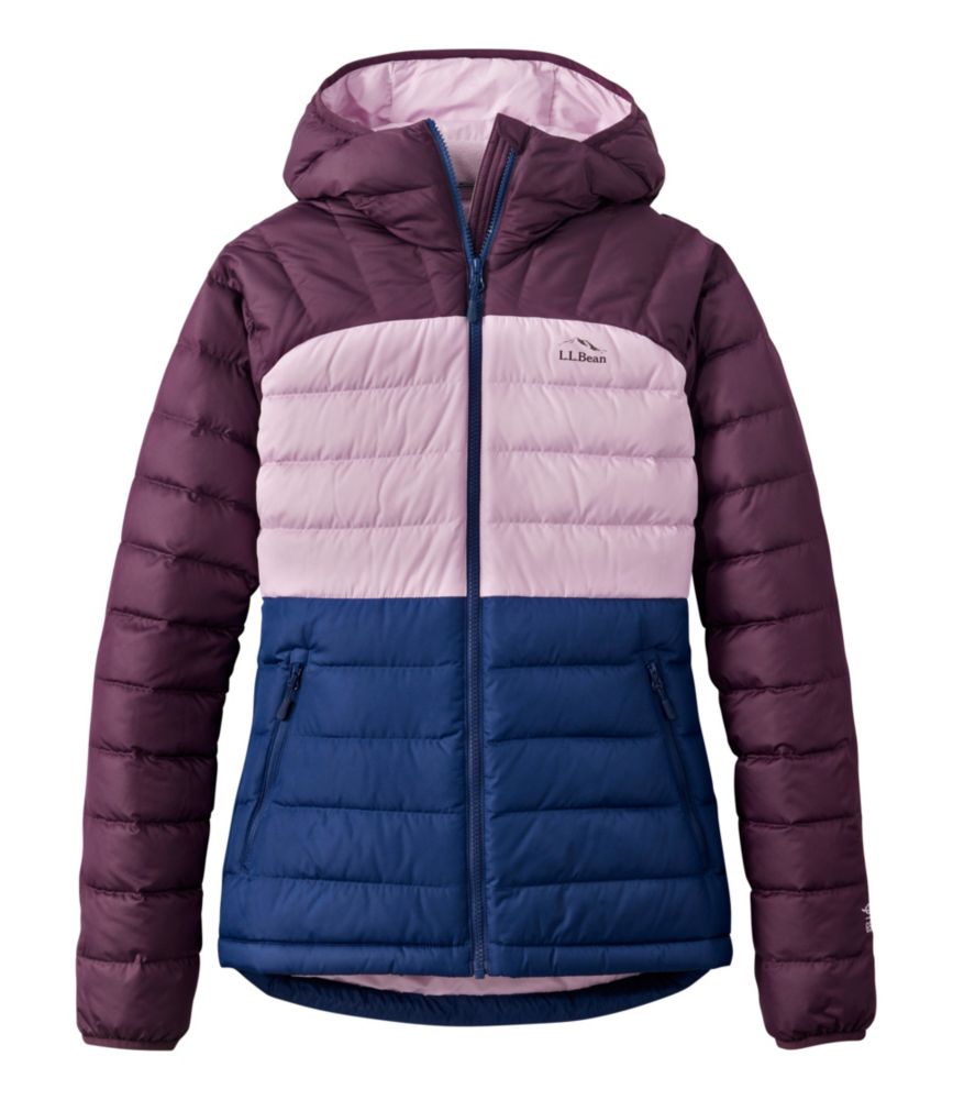 Women s Bean s Down Hooded Jacket Colorblock Insulated Jackets at L.L.Bean