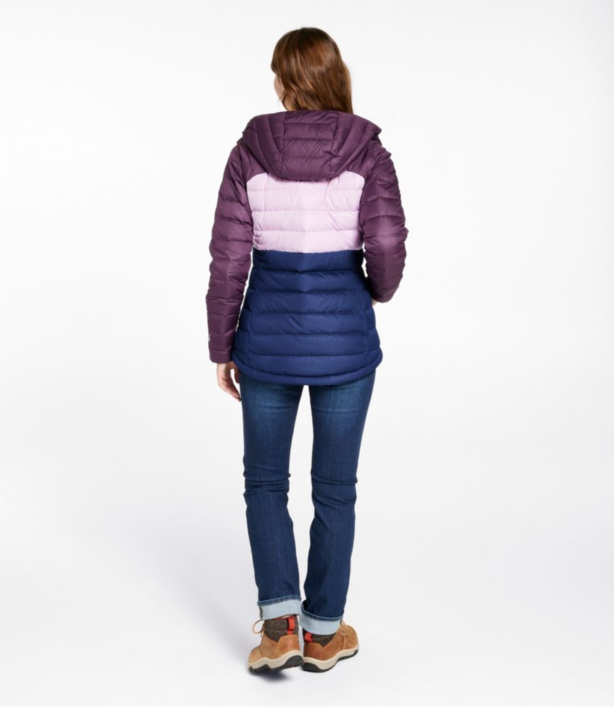 Women's Bean's Down Hooded Jacket, Colorblock