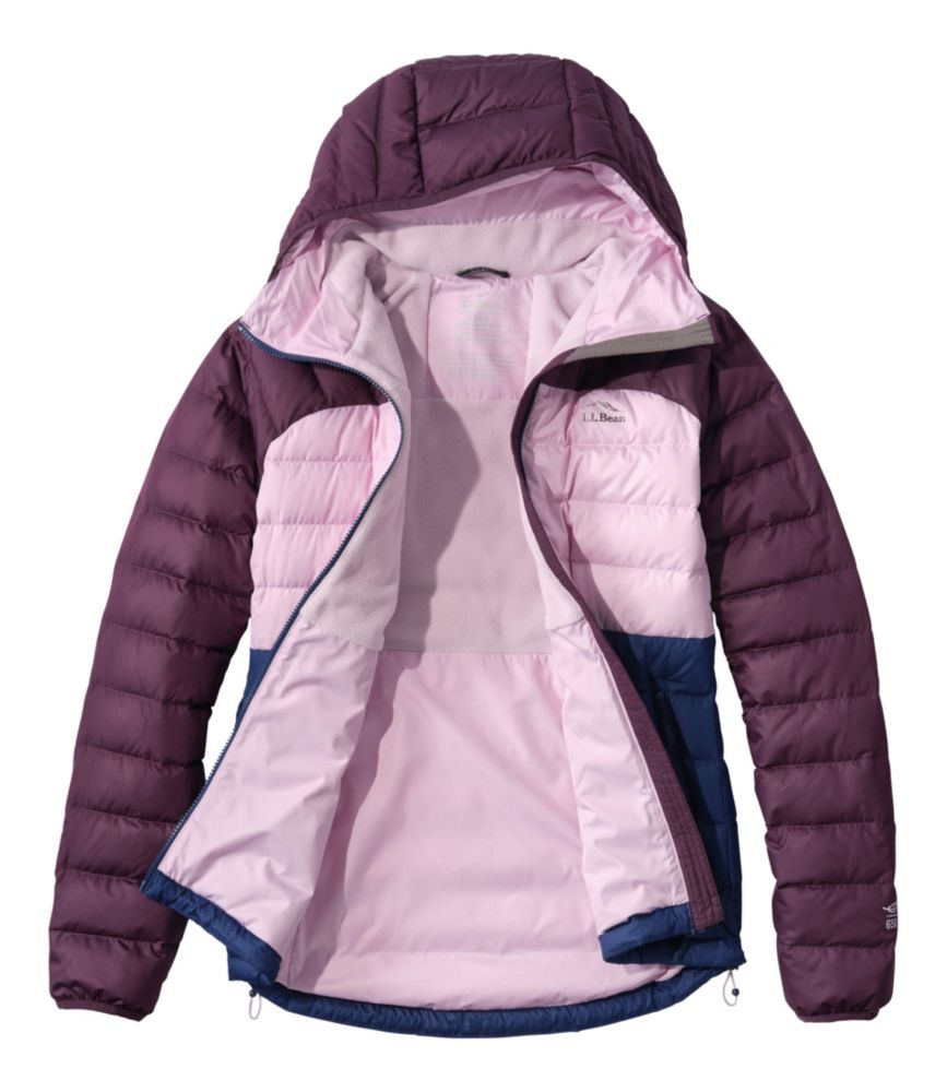 Women's Bean's Down Hooded Jacket, Colorblock