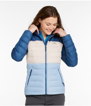 Women's Bean's Down Hooded Jacket, Colorblock