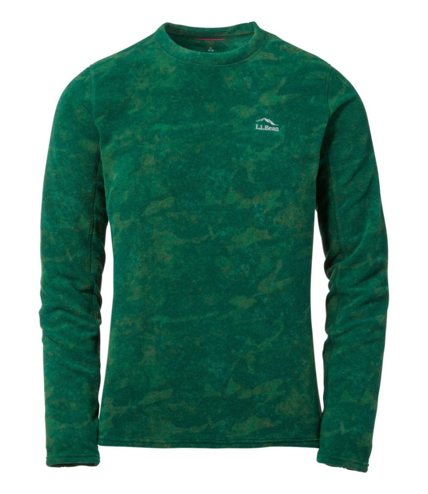 Men's L.L.Bean Fleece Base Layer Crew, LongSleeve Print Base Layers