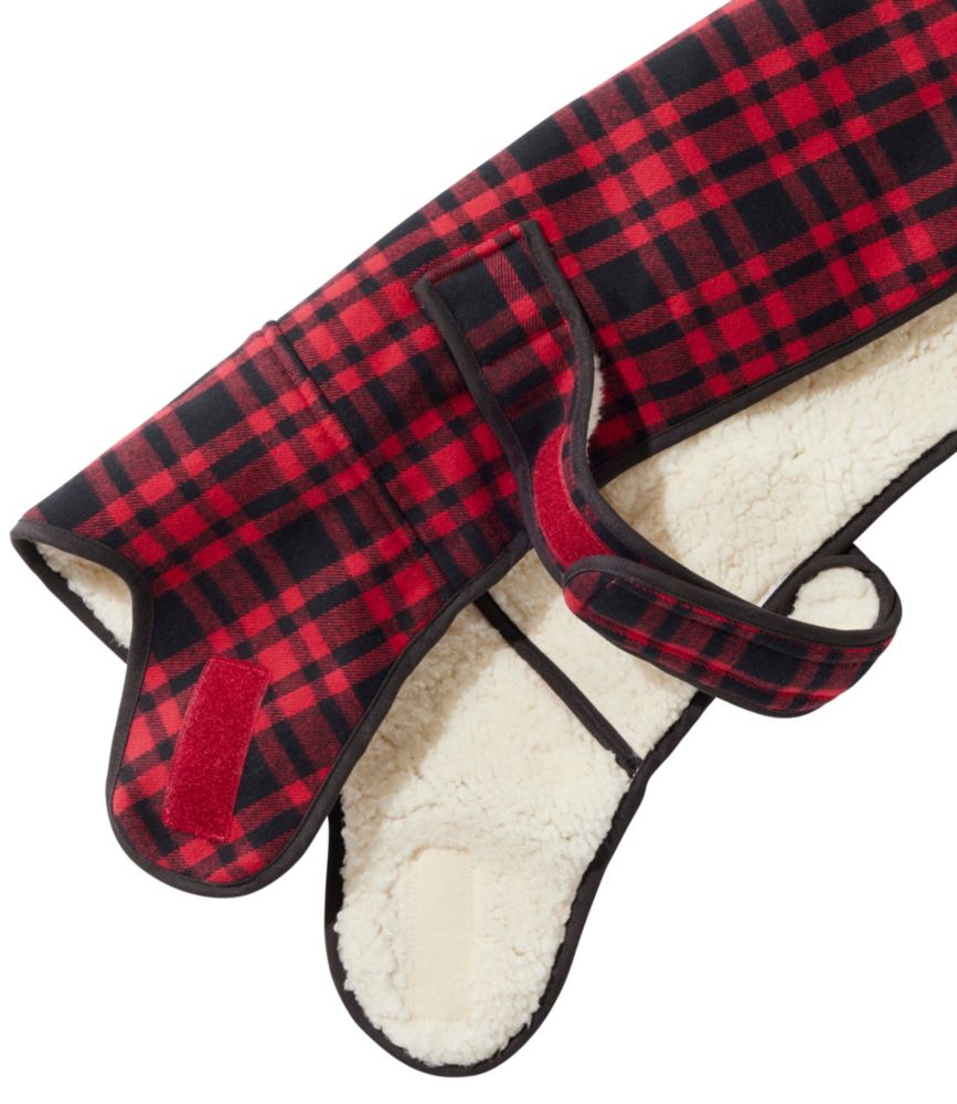 Flannel Sherpa Dog Vest, Royal Red Plaid, small image number 3