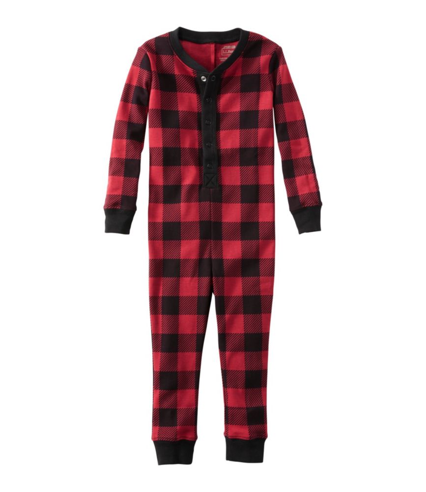 Toddlers' Organic Cotton Fitted Onesie, Deep Red Buffalo Check, small image number 1