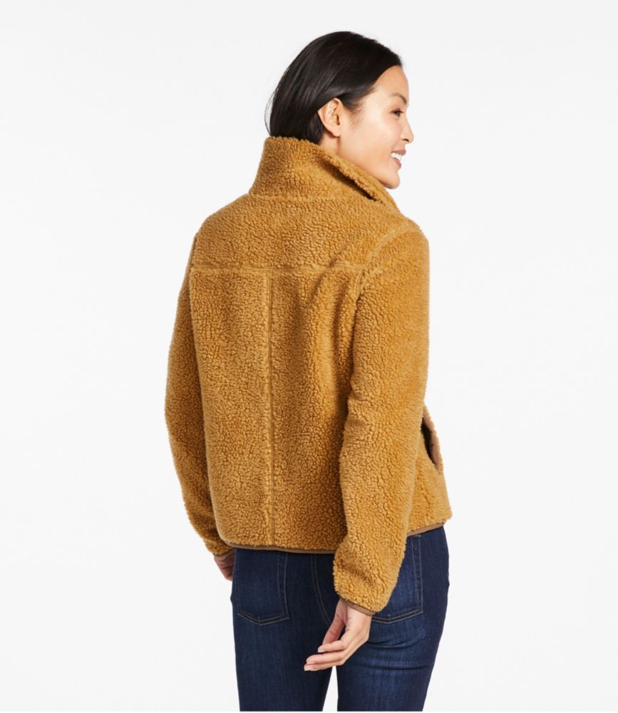 Women's Bean's Sherpa Fleece Jacket, Antique Gold, small image number 3