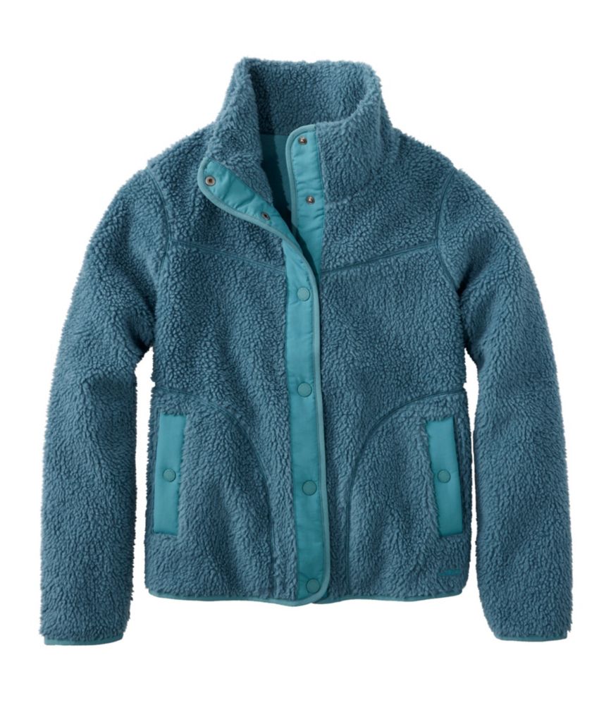 Women's Bean's Sherpa Fleece Jacket, Storm Teal, small image number 1