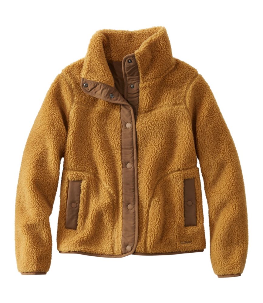 Women's Bean's Sherpa Fleece Jacket, Antique Gold, small image number 1