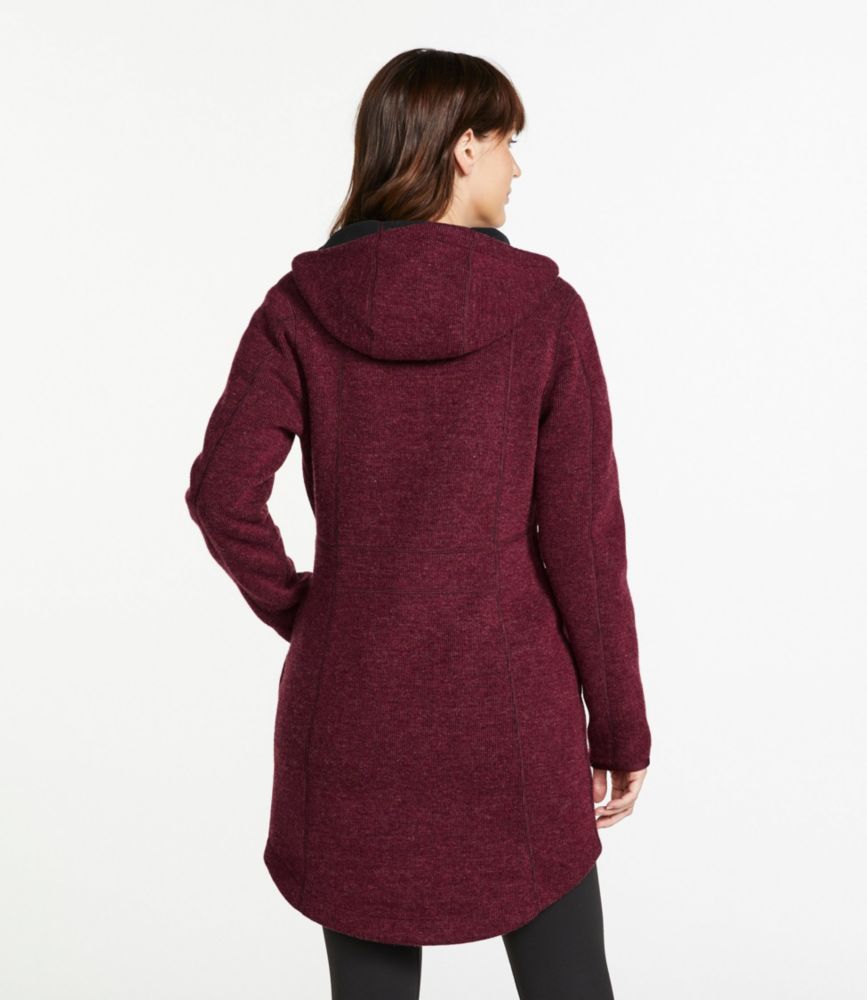 Women's Bean's WoolTek Coat, Burgundy Heather, small image number 3