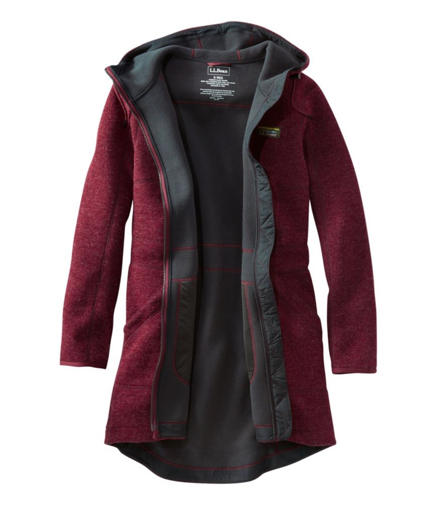 Women's Bean's WoolTek Coat, Burgundy Heather, small image number 5