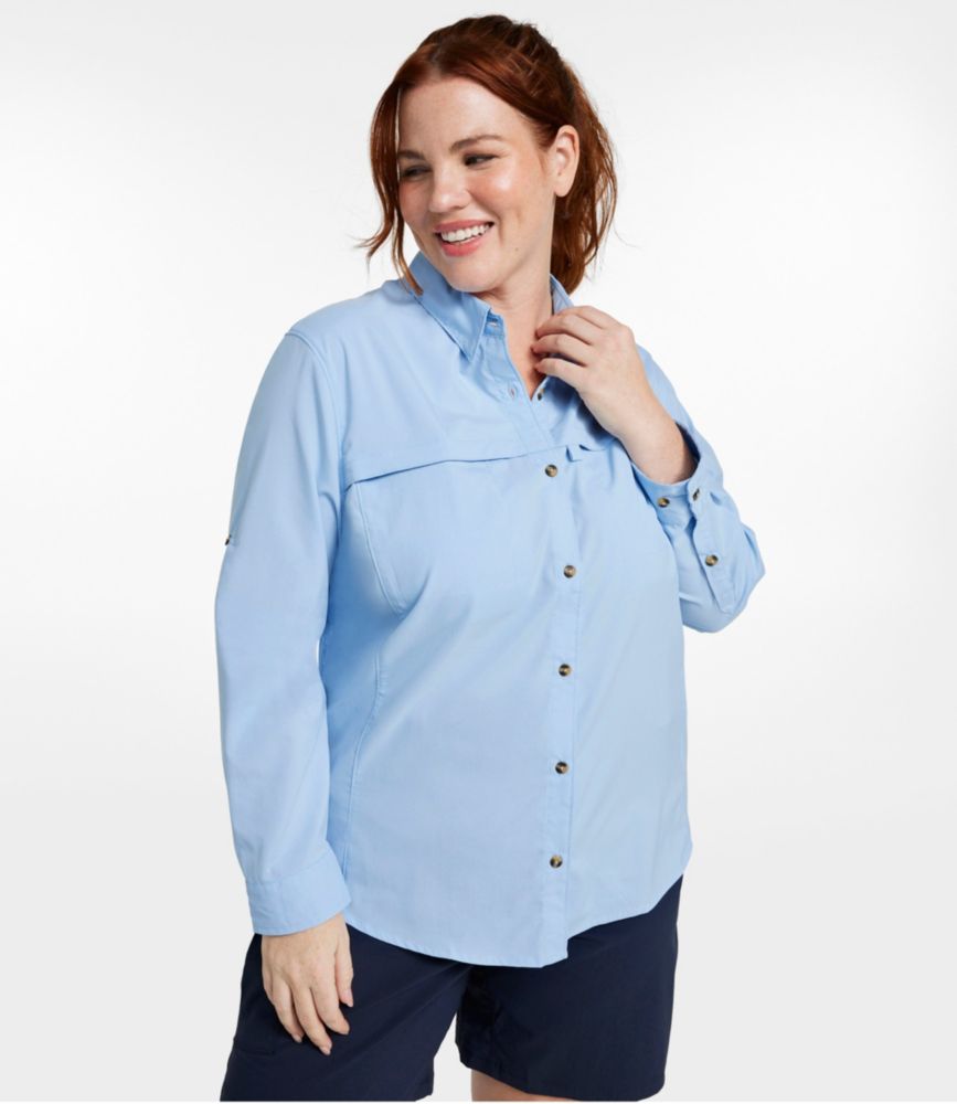Women's Tropicwear Shirt, Long-Sleeve, Silver Birch, small image number 2
