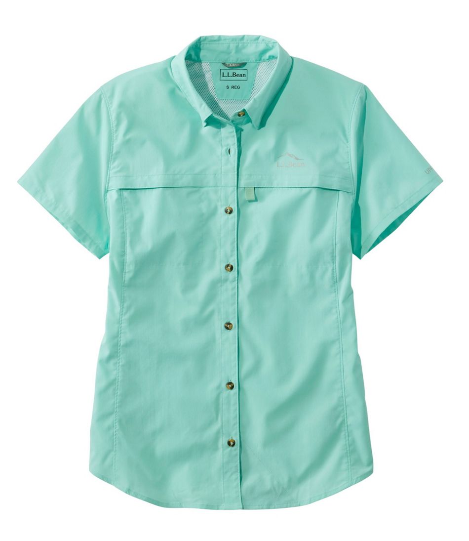 Women's Tropicwear Shirt, Short-Sleeve Faded Jade Small, Synthetic/Nylon | L.L.Bean