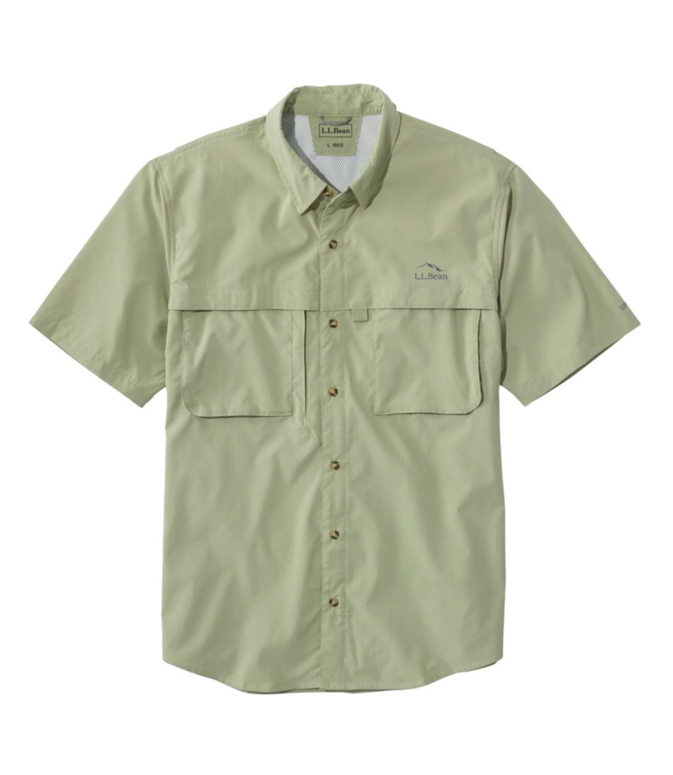 L.L.Bean Tropic Wear Short Sleeve Shirt, Mens, 2XL, Dusty Sage
