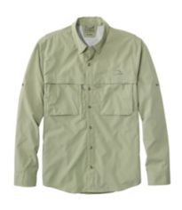 Men's Tropicwear Pro Stretch Shirt, Long-Sleeve Plaid Sea Pine Extra Large, Polyester Blend Synthetic/Nylon | L.L.Bean, Regular