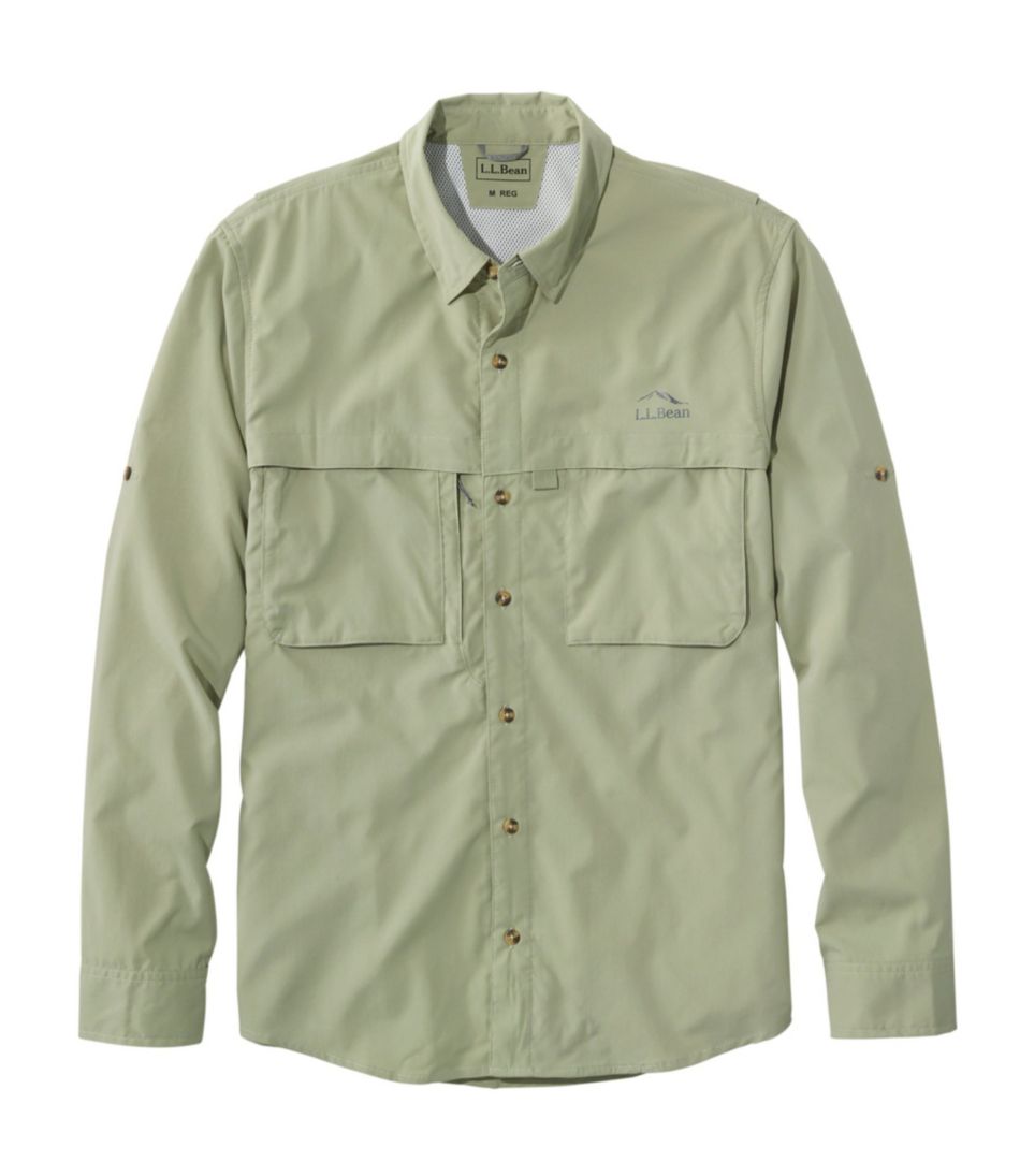 L.L. Bean, Shirts, Ll Bean Mens Vented Fishing Shirt Sz Xl Green Short  Sleeve Nylon Pockets