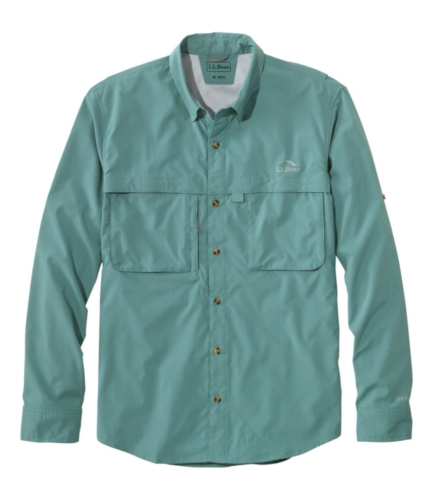 LL BEAN MENS LONG SLEEVE FISHING OUTDOORS MAN BUTTON DOWN SHIRT XL Teal Aqua