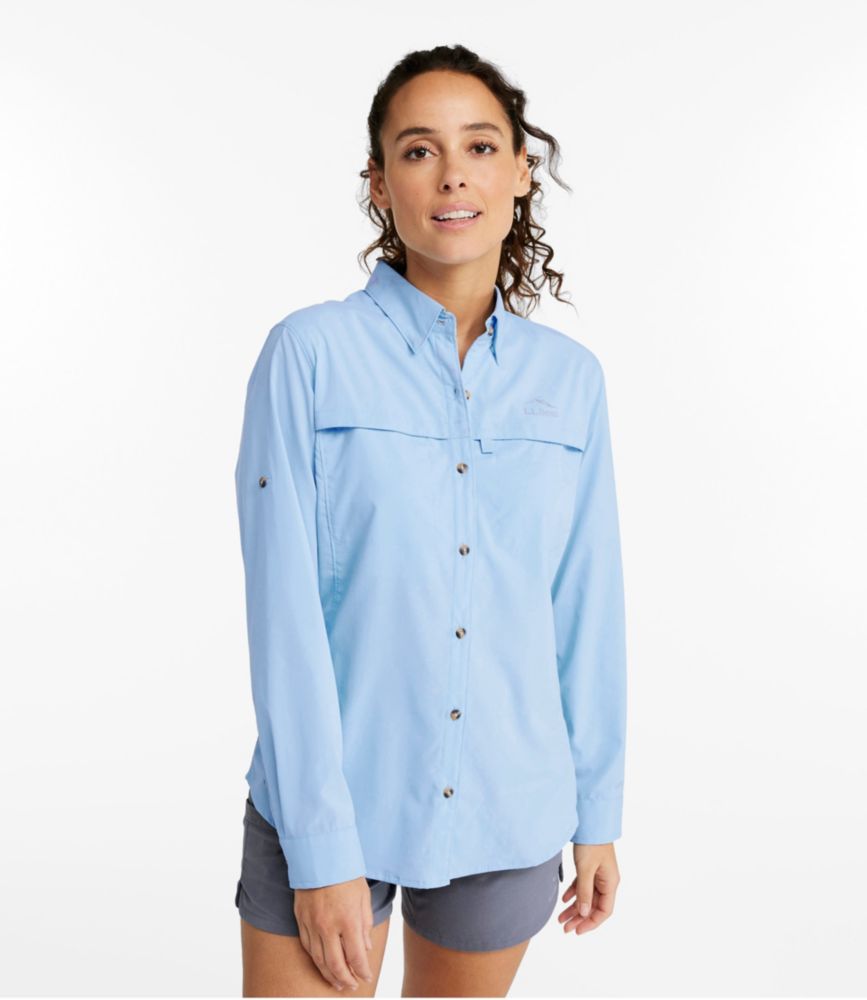 Women's Tropicwear Shirt, Long-Sleeve, Mineral Blue, small image number 2