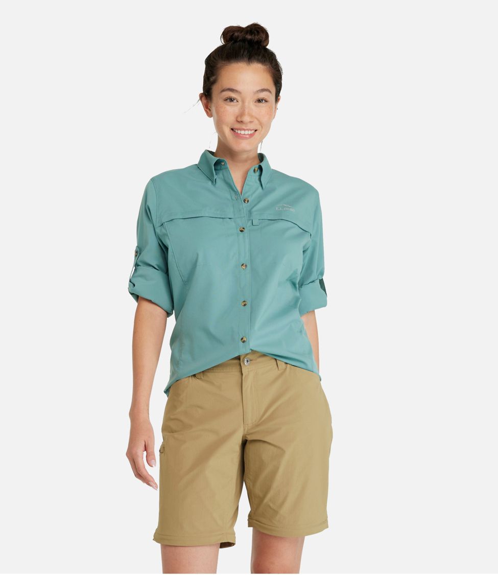 Women's Tropicwear Shirt, Long-Sleeve Mineral Blue Extra Large, Synthetic/Nylon | L.L.Bean, Regular