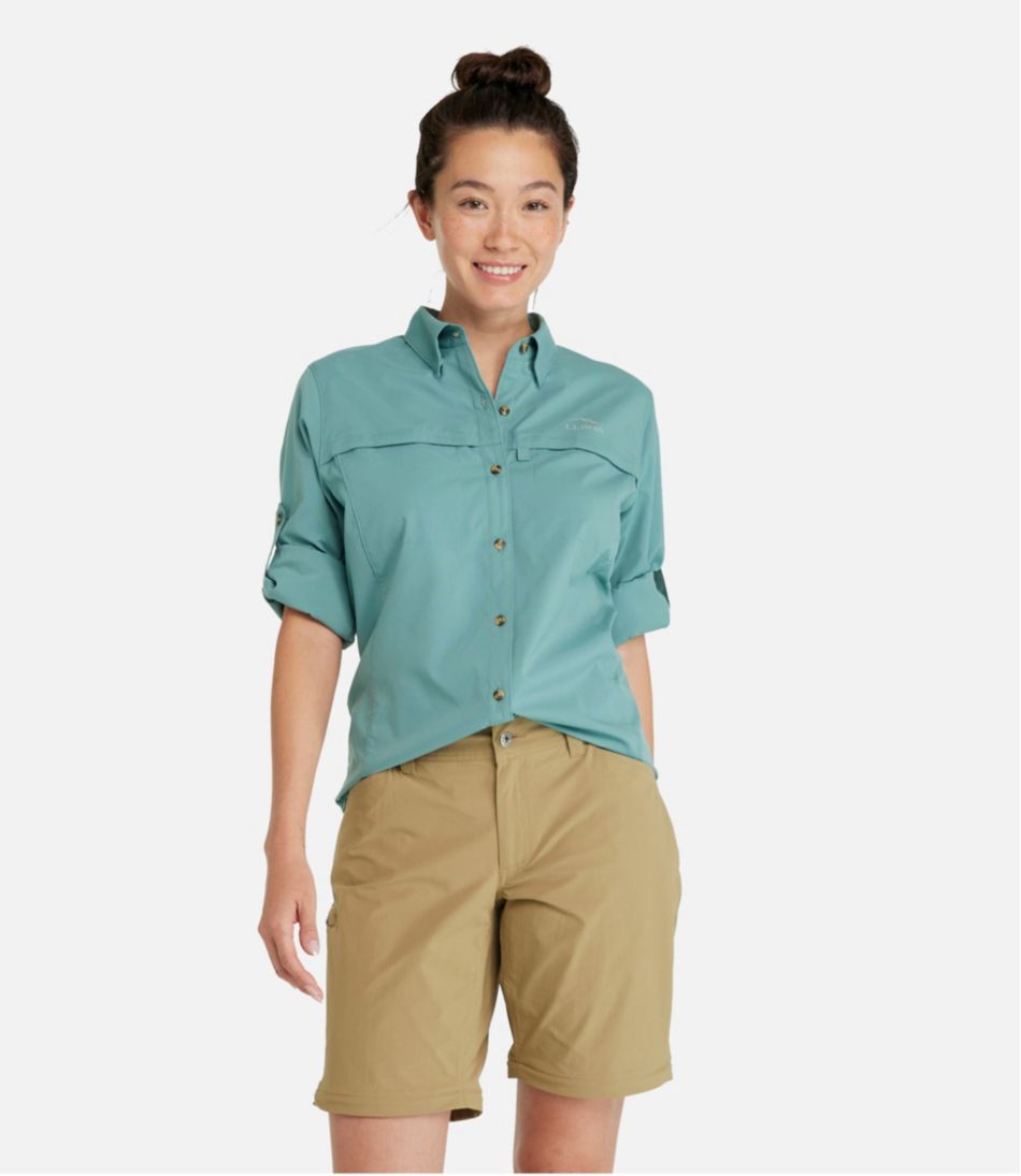 L.L.Bean Tropicwear Shirt Long Sleeve Women's Regular White / S