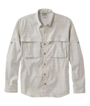 Men's Tropicwear Shirt, Plaid Long-Sleeve