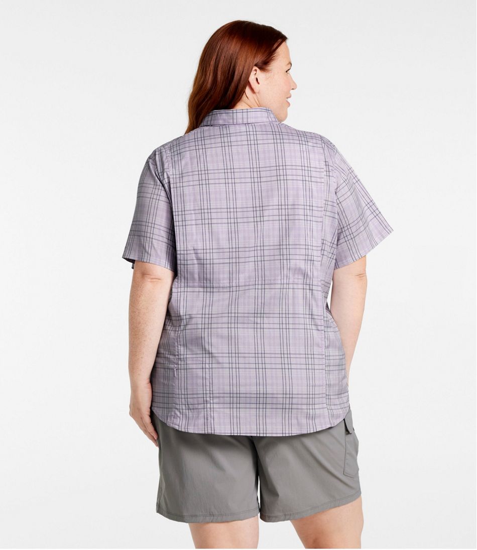 Women's Tropicwear Shirt, Plaid Short-Sleeve