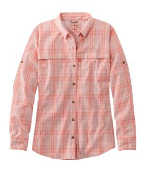 Women's Tropicwear Shirt, Plaid Long-Sleeve