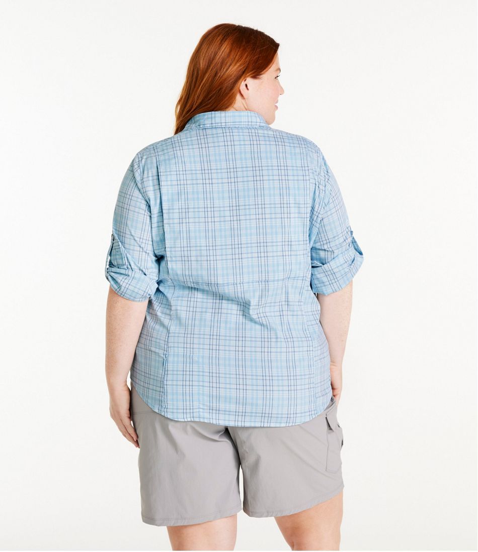 Women's Tropicwear Shirt, Plaid Long-Sleeve