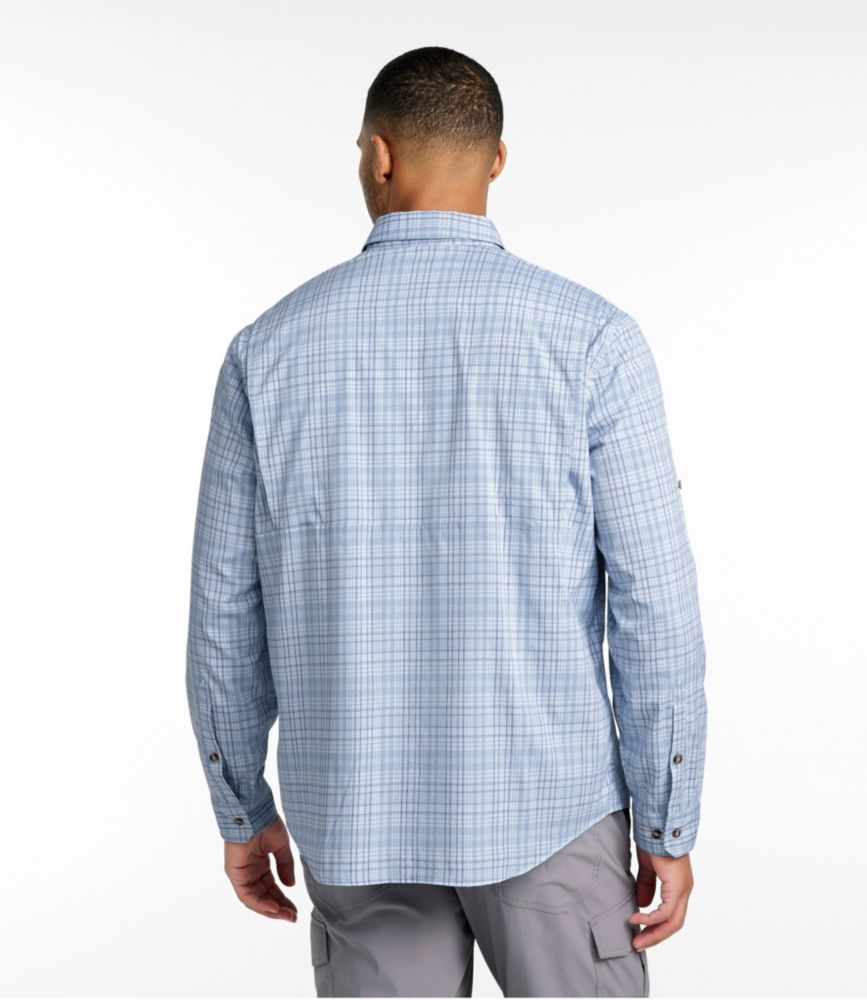 Men's Tropicwear Shirt, Plaid Long-Sleeve, Surf Blue, small image number 3