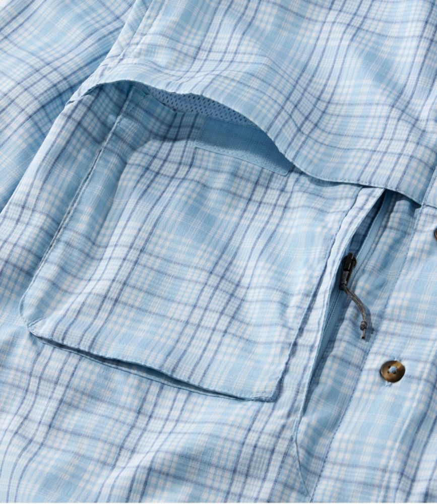 Men's Tropicwear Shirt, Plaid Long-Sleeve, Surf Blue, small image number 7