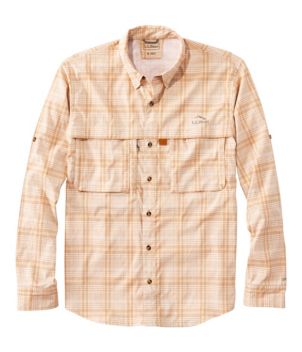 Men's Tropicwear Shirt, Plaid Long-Sleeve