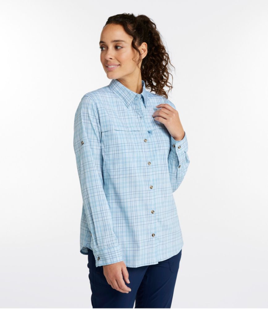 Women's Tropicwear Shirt, Plaid Long-Sleeve