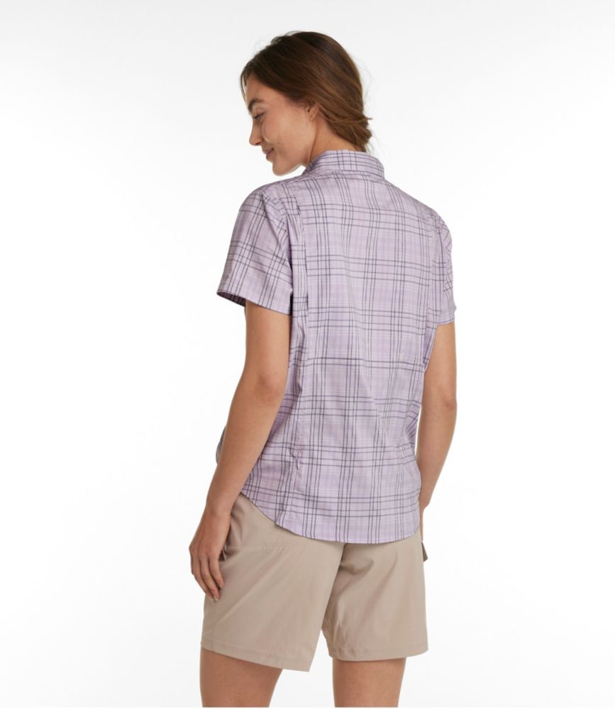 Women's Tropicwear Shirt, Plaid Short-Sleeve, Pastel Lilac, small image number 3