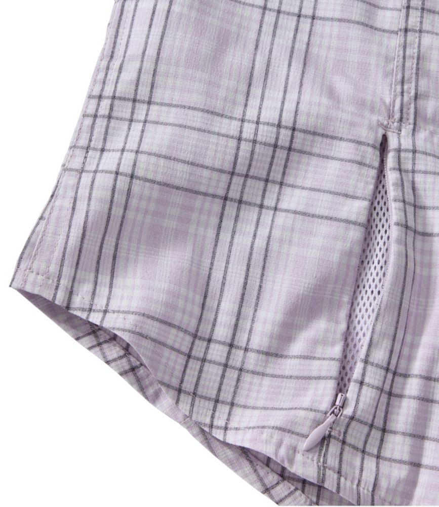 Women's Tropicwear Shirt, Plaid Short-Sleeve, Pastel Lilac, small image number 4