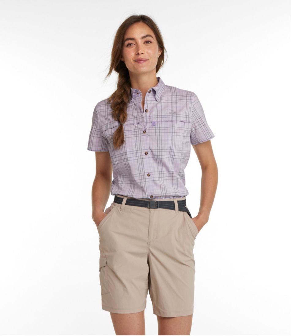 LL Bean Shirt Womens XL Vented Fishing Outdoor Short Sleeve Button