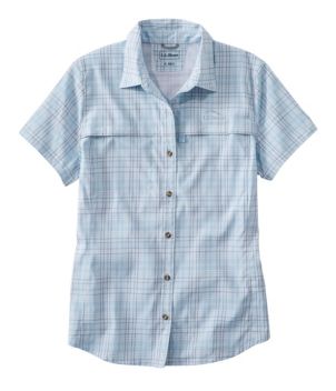 Women's Tropicwear Shirt, Plaid Short-Sleeve