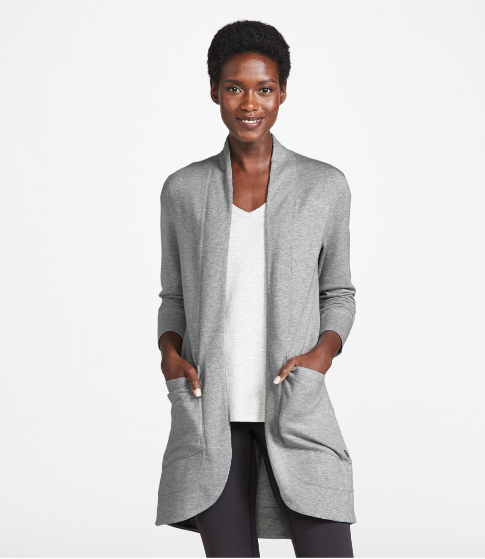 Women's All-Day Waffle Sweater, Hooded Wrap Cardigan at L.L. Bean