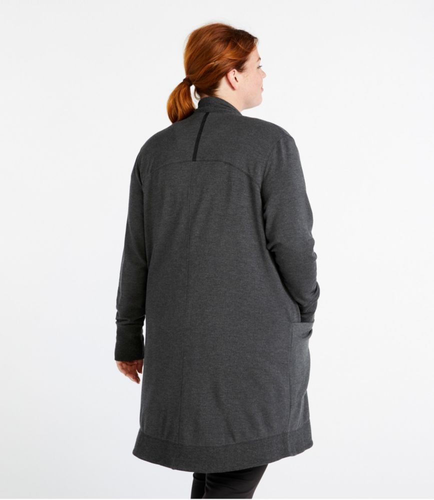 Women's SoftFlex Long Open Cardigan, Gray Heather, small image number 3