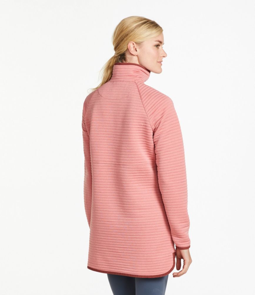 Women's Airlight Knit Asymmetrical Quarter-Zip Tunic, Blush Heather, small image number 3