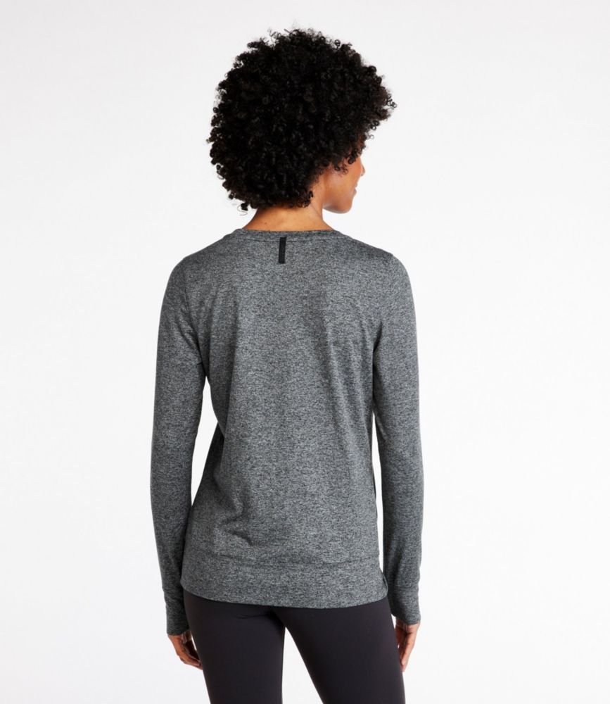 Fabletics Womens Pullover Top Shirt Gray Heathered Long Sleeve Twisted  Front XS