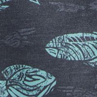 Carbon Navy Fish Print