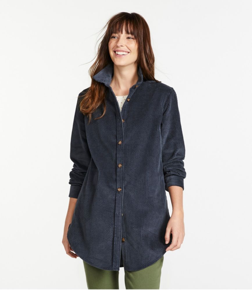 Women's Comfort Corduroy Relaxed Tunic, Carbon Navy, small image number 2