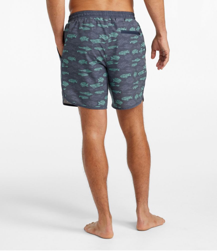 Men's All-Adventure Swim Shorts, Print, 7", Carbon Navy Fish Print, small image number 3