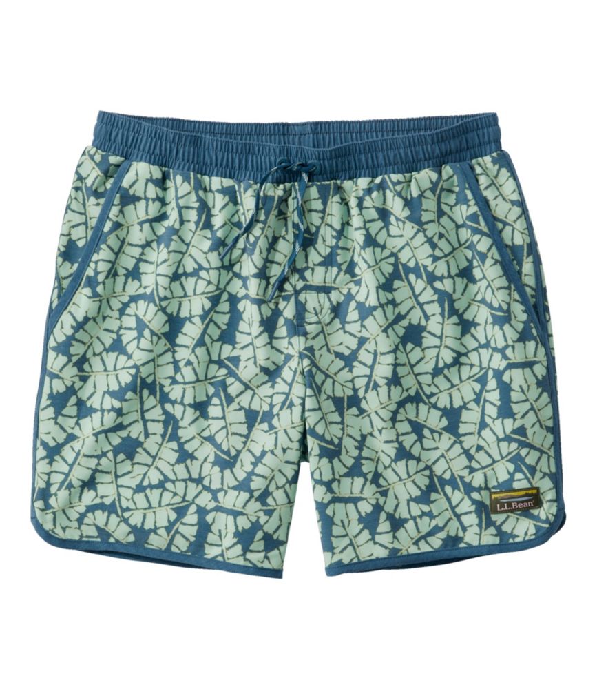 Men's All-Adventure Swim Shorts, Print, 7", Deepwater Blue Leaf, small image number 1