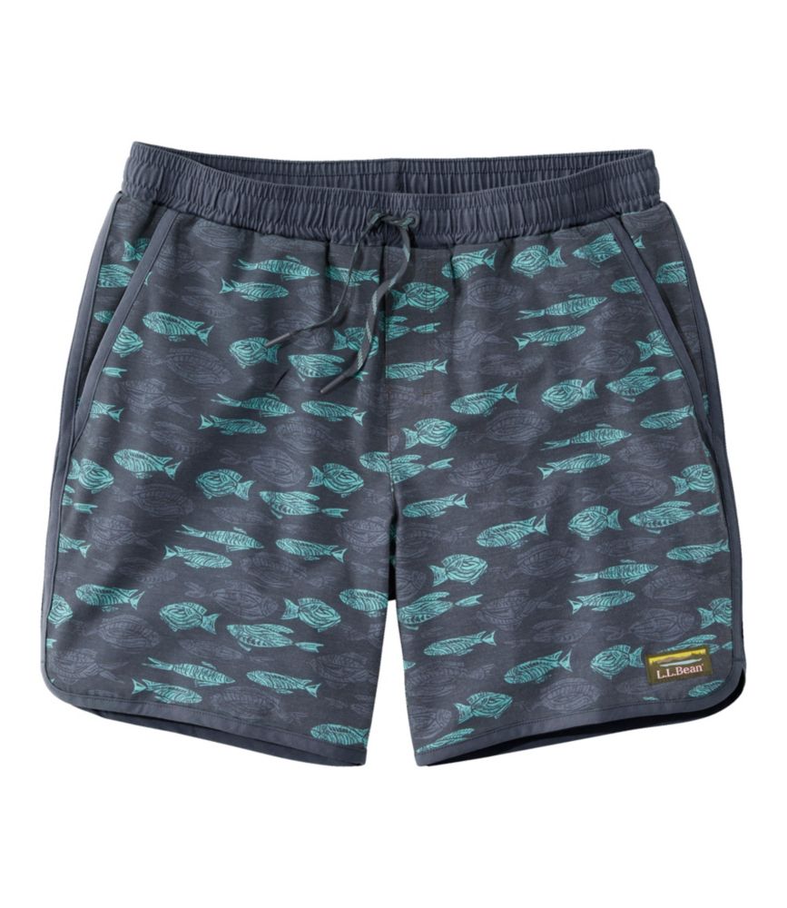 Men's All-Adventure Swim Shorts, Print, 7", Carbon Navy Fish Print, small image number 1