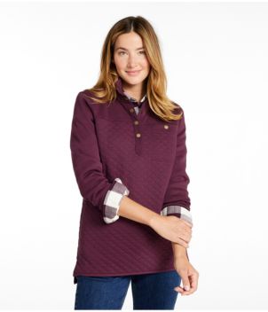 Women's Quilted Sweatshirt, Mockneck Tunic