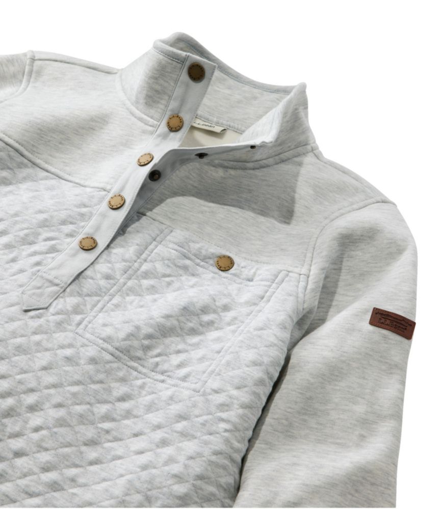 Women's Quilted Sweatshirt, Mockneck Tunic, Light Gray Heather, small image number 4