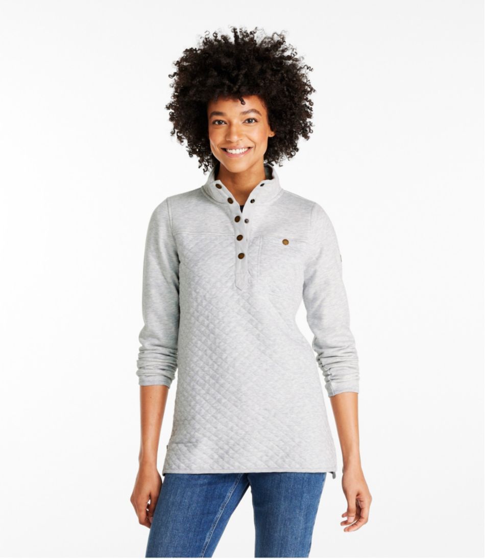 Women's Quilted Sweatshirt, Mockneck Tunic | Sweatshirts & Fleece