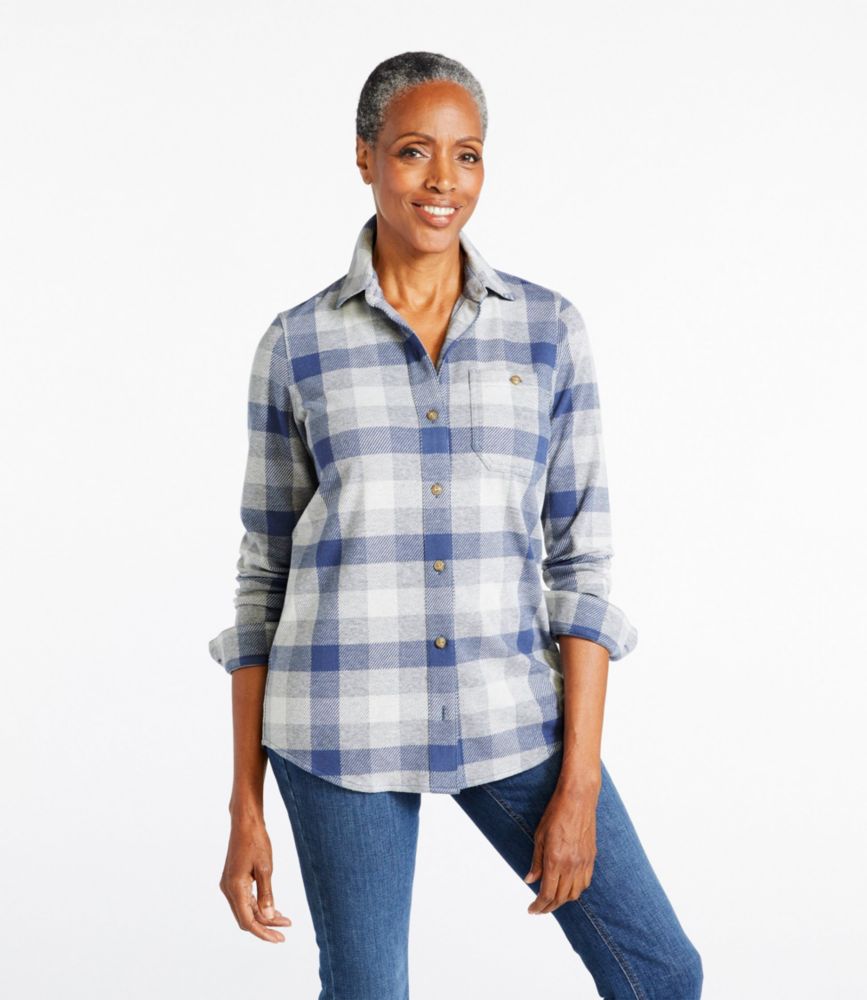 Women's L.L.Bean Favorite Knit Shirt, Plaid, , small image number 1