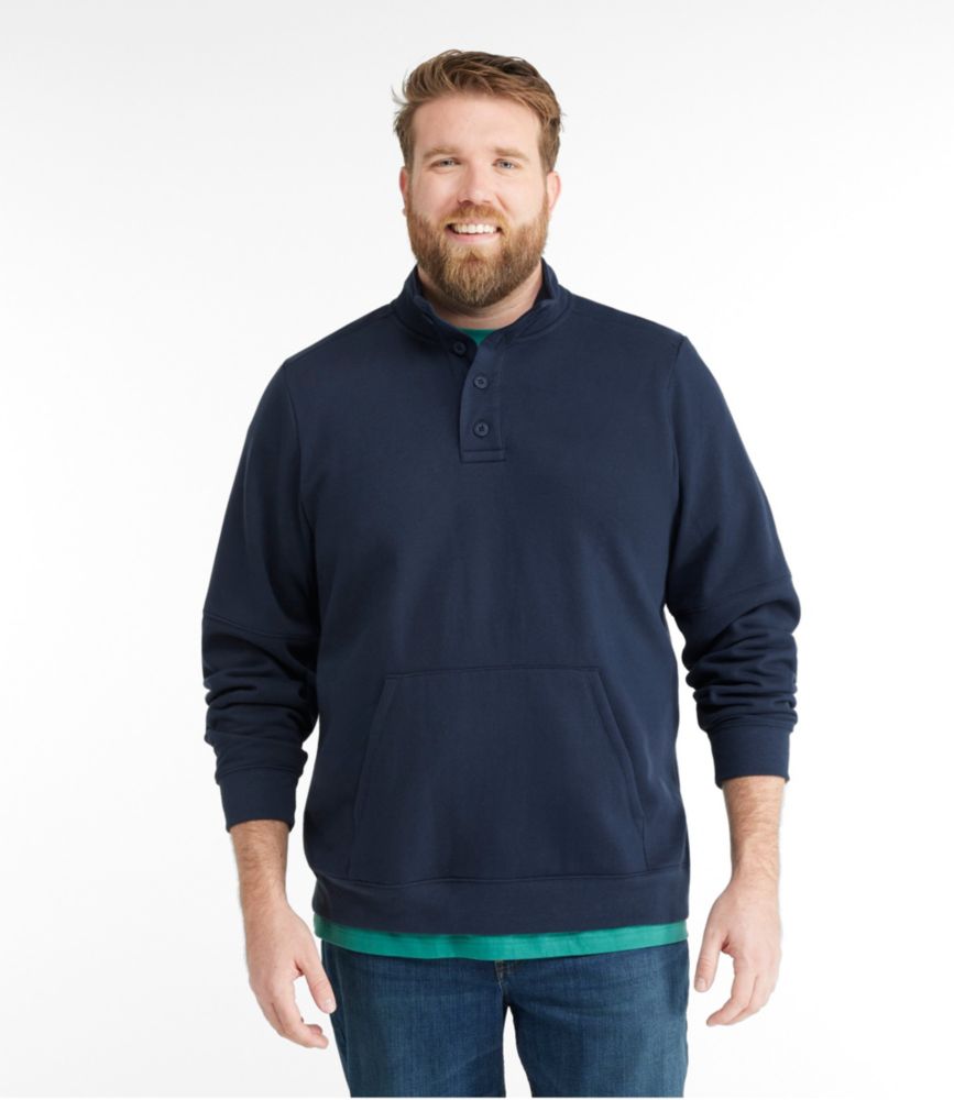 Men's L.L.Bean 1912 Sweatshirt, Button-Mock, Marine Blue, small image number 4